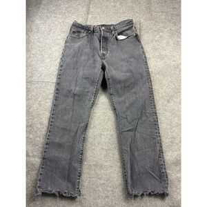 Levi Strauss 501 Jeans Dark Wash Button Fly Distressed Hem  Staple Women's 28x26